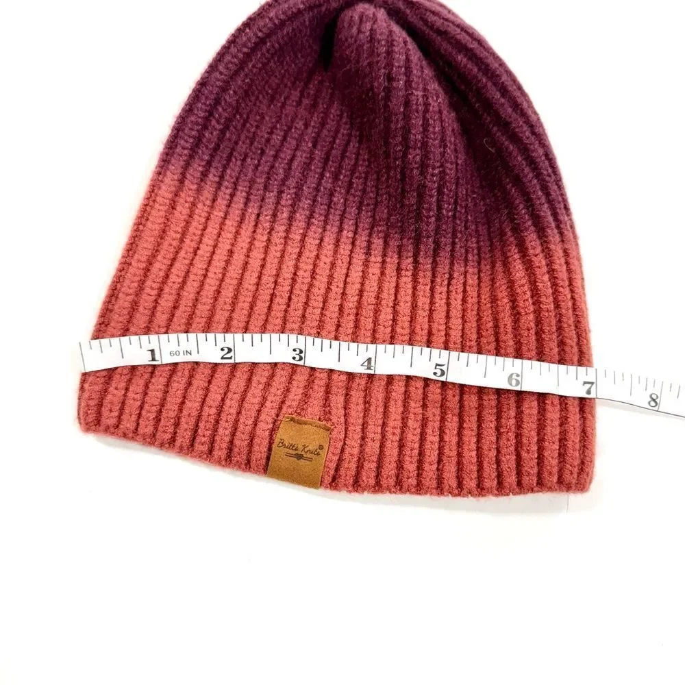Britt’s knits Deep Burgundy ombre knit beanie - Picture 6 of 6
